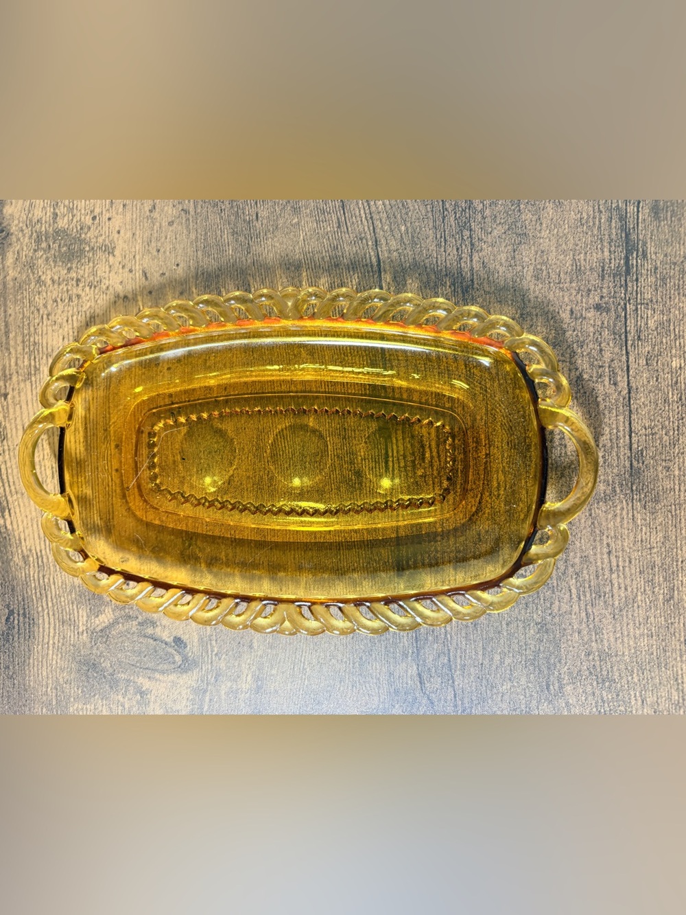 Vintage Amber Indiana Glass Butter Dish